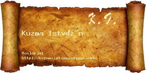 Kuzma István névjegykártya